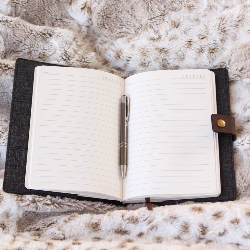 CASE ELEGANCE Full Grain Premium Leather Refillable Journal Cover with A5 Lined Notebook, Pen Loop, Card Slots, Brass Snap - Image 5